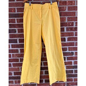 Trina Turk Yellow Wide Leg Trouser Pants Size 8 Lightweight Summer Resort
